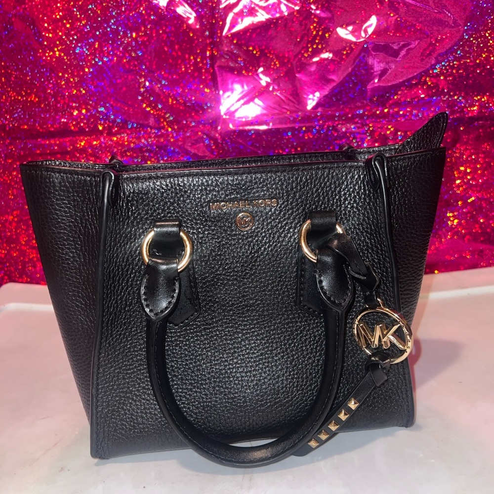 Michael Kors Black Pebbled Leather Satchel NB-2105 F21